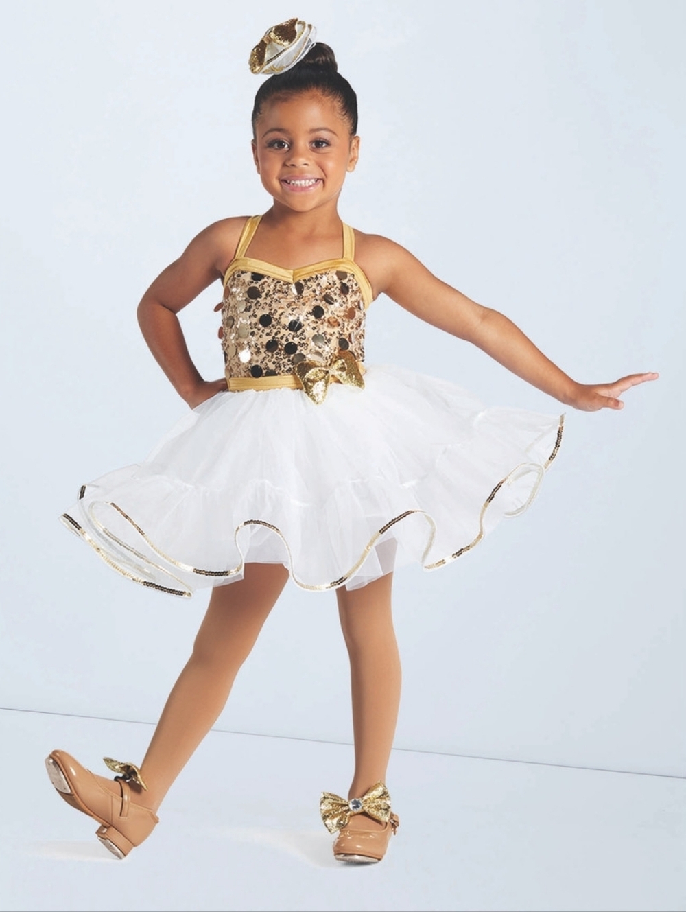 Weissman It's A Good Time Gold Girls Dance Costume Size IC  BV17